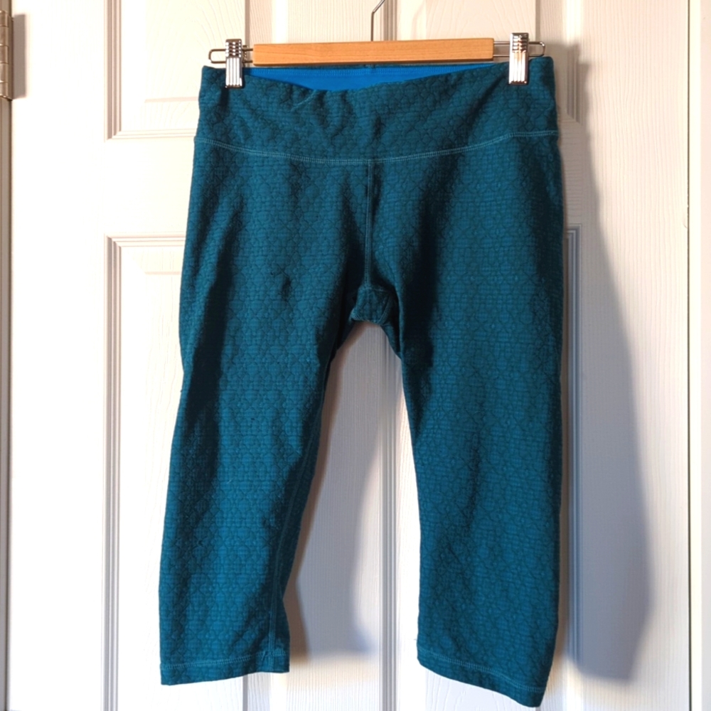 Prana Capri Leggings Yoga Pants Teal Sz Medium